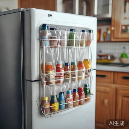 冰箱门牛皮纸收纳，整齐收纳调料