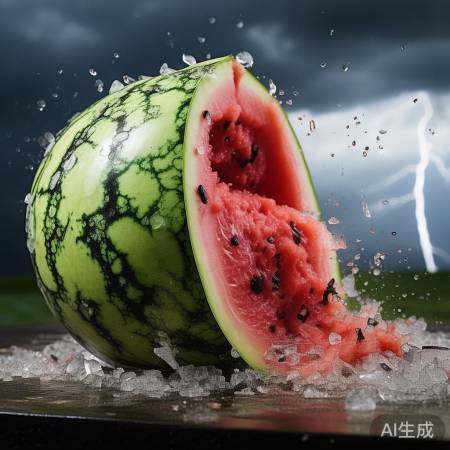 冰雹砸西瓜，心疼不已