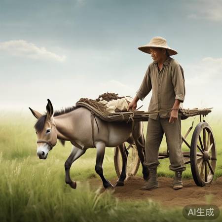 毛驴拉车:农耕文化象征