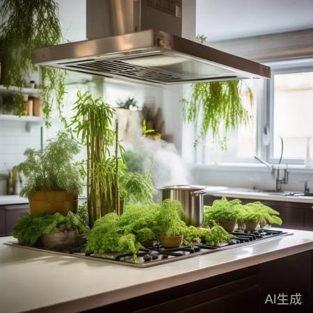 厨房绿植巧解排烟遮挡