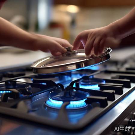 开启燃气灶盖