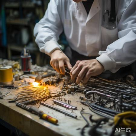 更换加热管，工具准备齐全。