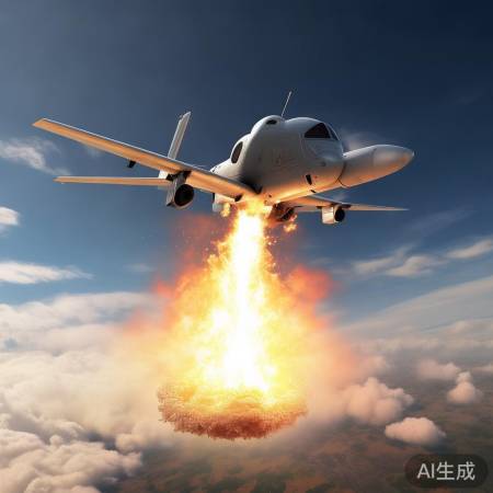 无人机被导弹击中起火坠落