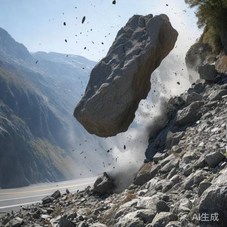 石头滚落,惊险刺激