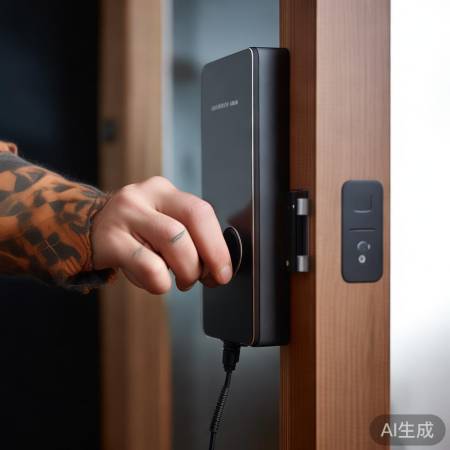 指纹锁保养,充电口防挤压。