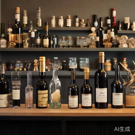 酒柜摆件,酒瓶形艺术品,立体雕