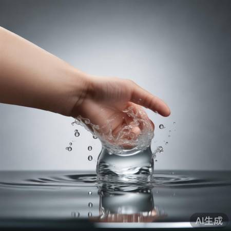 手浸水滴图标,快速洗涤省时