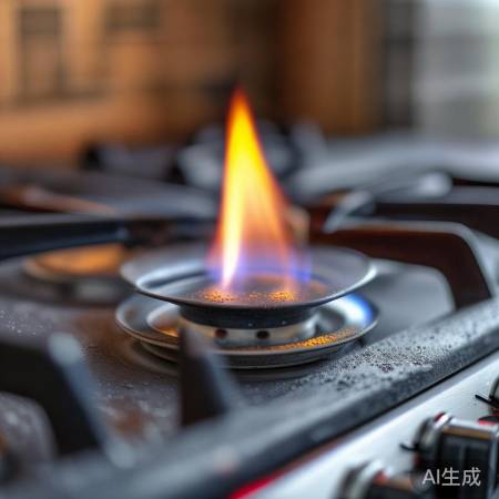 燃气灶故障,积灰或点火器坏。