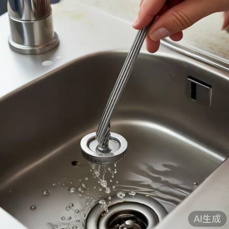管道清杂物,细铁丝轻挑