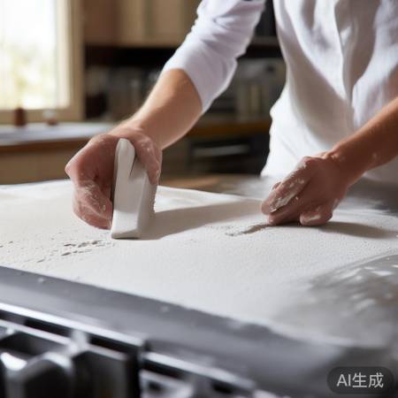 砂纸轻磨除漆,慎勿损灶体。