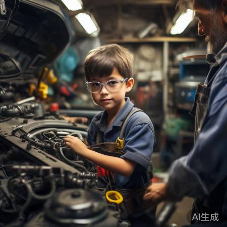小明11岁学汽修四年