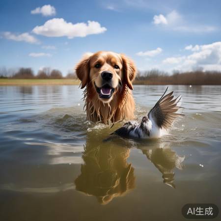狗狗勇救落水鸟,感动网友