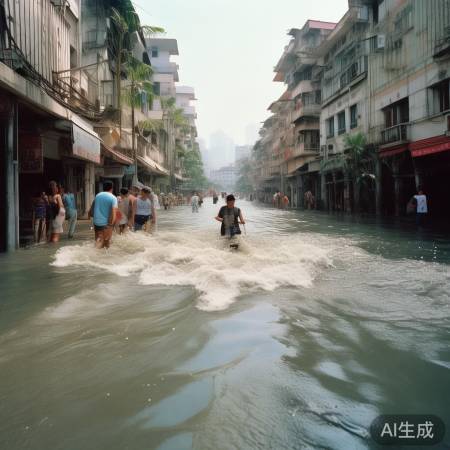 海水倒灌，三亚变小溪