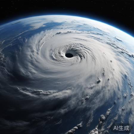 太空视角下的巨无霸台风