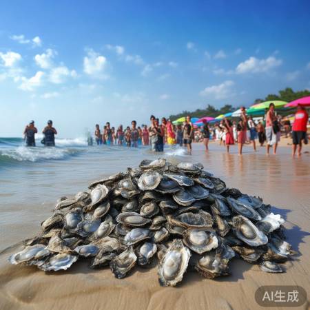 威海海滩,生蚝热,度假胜地