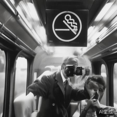 禁烟标志下列车员抽烟引热议