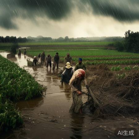 暴雨农田受损,农民伯伯忙播种
