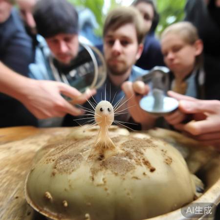 小米虫破壳,众人围观。