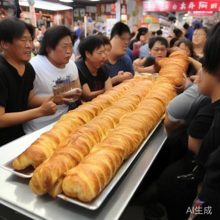 超长肉夹馍蛋挞引争议